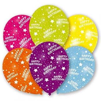 Amscan Bunte Happy Birthday Ballons, 6 Stück