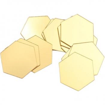 12 Uds Pegatinas de Espejo Hexagonal para Decoración Interior
