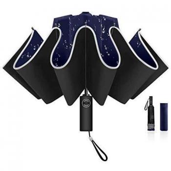 Auto-Open/Close Umbrella LAMA 210T 105x60cm Night Safety Blue