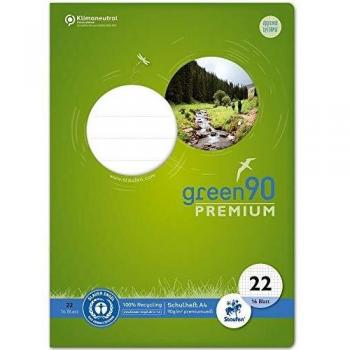 Staufen Schulheft Green A4 kariert 5mm Lineatur 22 16 Blatt