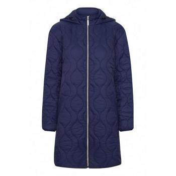 Damen Steppjacke FRANSA FRPadma XL blau (midnight sail) mit Kapuze und Reißverschluss