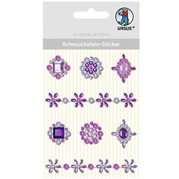 8er Pack Violette Schmucksteinsticker Medaillons