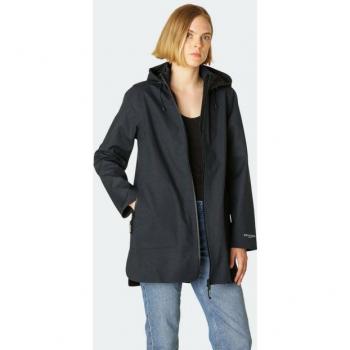 Ilse Jacobsen Regenmantel Damen RAIN135 – Dunkelindigo, abnehmbare Kapuze, seitliche Öffnungen
