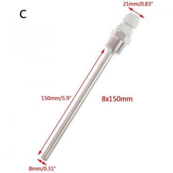 Termowell de acero inoxidable para medición de temperatura, hilos NPT de 200 de, 50-1/2mm, 1 Uds