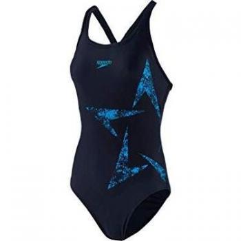 Speedo Damen Badeanzug Boomstar Placement Racerback XL Marineblau/Pool