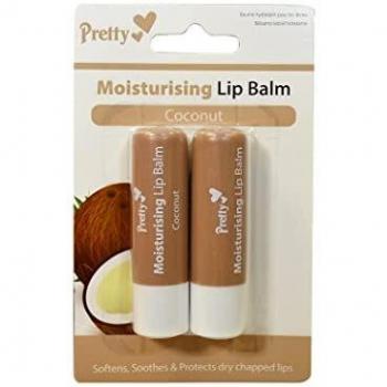 Pretty Lip Balm Coconut Moisturising Salve Dry Chapped Softens Soothes Protects