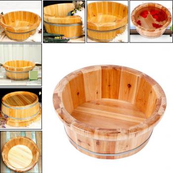 Seau de relaxation pour pieds en bois