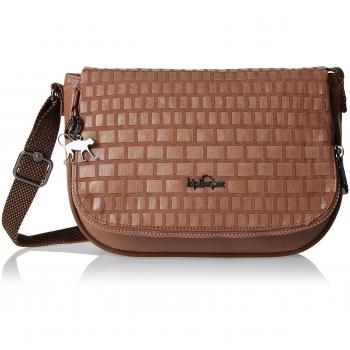 Kipling Earthbeat S Damen‑Tasche – Braun (Tan‑Weave) 26 × 17 × 7 cm