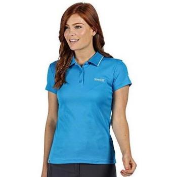 Regatta Damen Shirt Maverick V 42 Blau – Schnelltrockend, Ripp‑Rippstrickkragen