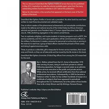 Great Black War Fighters : Profiles in Service Revised Edition-2017, by Ben L. Walton