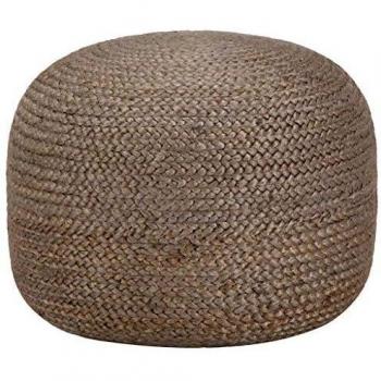 45×30cm Light Grey Velvet Pouf, Handmade Edition