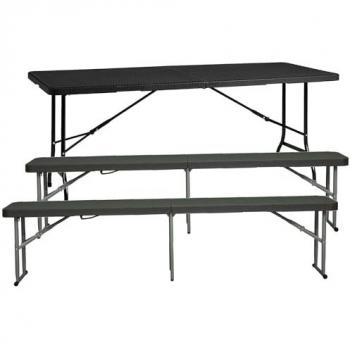 Wellhome Ensemble de Mobilier Pliable Effet Rotin