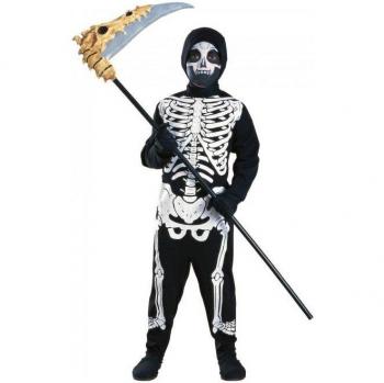 Masque et drapé squelette Bristol Novelty pour gamins 6-7 ans noir/blanc