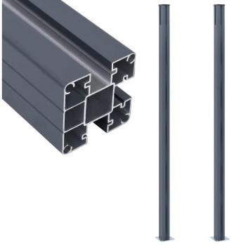 Postes de valla 2 unidades aluminio gris oscuro 185 cm vidaXL