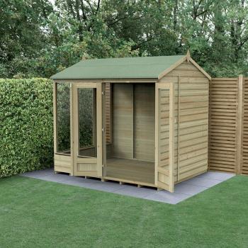 Forest Garden 8x6 Forest Beckwood Reverse Apex Summerhouse with Double Doors