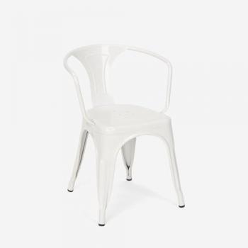 Sillas Industriales con Reposabrazos de Acero para Cocina y Bar
