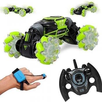Vehículo eléctrico de juguete Twister Green para niños, luces LED