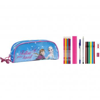 Trousse scolaire Frozen, 17 pièces, 23 x 9 cm