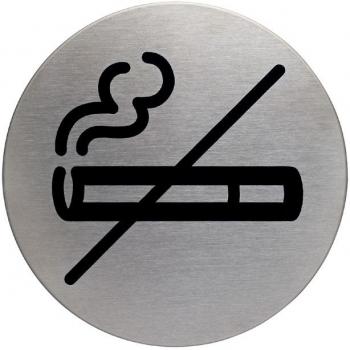Insigne Rond Interdiction de Fumer en Acier Inox