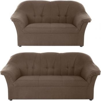 Sitzgarnitur Pegnitz, braun, 3-Sitzer & 2-Sitzer