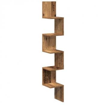 VidaXL Vintage Corner Wall Shelf 20x20x127.5 cm Engineered Wood