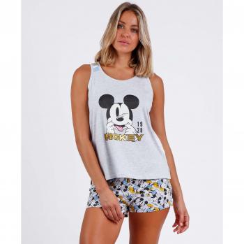 Summer Mickey Pigiama Senza Maniche Grigio Melange