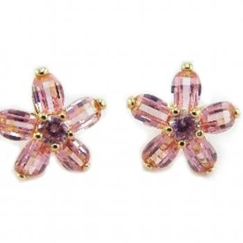 Boucles d'Oreilles 'Fleurs Nova' en Plaqué Or Rose