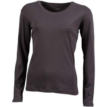 James and Nicholson Women's Long-Sleeved T-Shirt (S) (Charcoal)