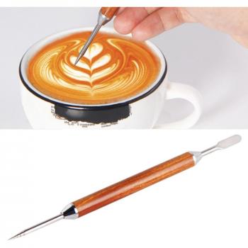 Barista Werkzeug Palisander Griff Tragbare Latte Cappuccino Kaffee Kunst Nadel