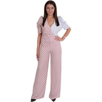 Rosa‑Bianco A Pois Pantalone S – Set Tuta Unico