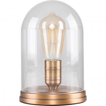Retro Aged Brass Metal Base and Clear Glass Dome Desk Lamp