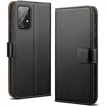 HOOMIL Schwarz: Leder‑Handyhülle für Samsung Galaxy A52