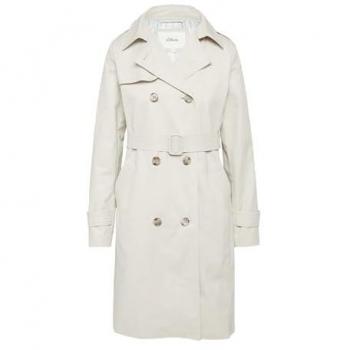 S.Oliver RED LABEL Slim Fit Trenchcoat – Baumwoll-Mix – Offwhite
