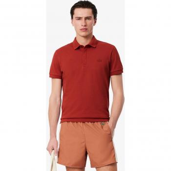 Parijs Lacoste Red Polo – Regular Fit Stretch Piqué