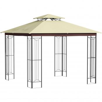 Pérgola de Aço para Jardim 2.97x2.97m com Teto Duplo