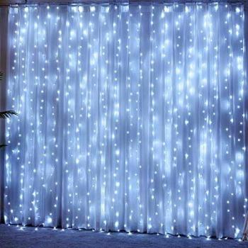 Tenda Decorativa 3x3m Illuminazione a Cascata 8 Effetti