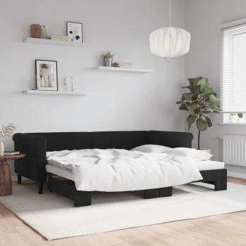 Lit De Jour Avec Gigogne Sans Matelas Noir 90x200 Cm