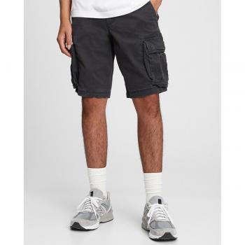 Bermuda Cargo Uomo Cotone Stretch Nero Taglia 33