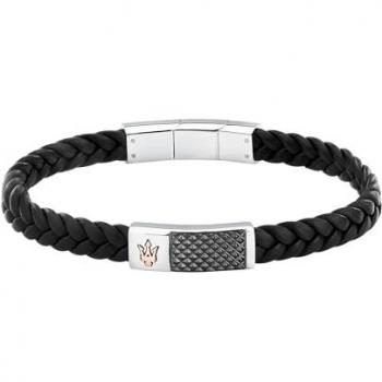 Pulsera Hombre Maserati Acero Inoxidable y Cuero