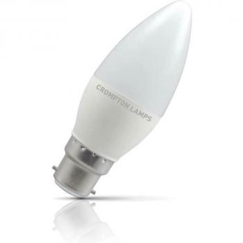Crompton Lamps LED Candle 4.9W B22 (10 Pack) Warm White Opal (40W Eqv)