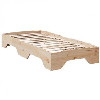 Cadre de lit en bois 100x200 cm sans matelas empilable