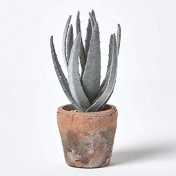 Aloe Vera Artificial Succulent in Rustic Terracotta Pot