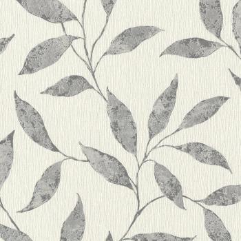 Papier peint gris à fleurs