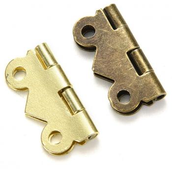 Mini bisagras de mariposa para cajones, bronce, 20mm x 17mm, set de 10