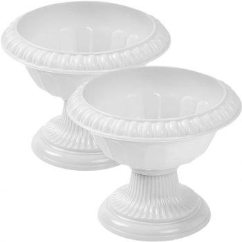 Set de Maceta Urna 2 Piezas, Color Blanco 30×30×25 cm