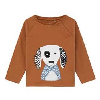 T-shirt s.Oliver à manches longues avec dessin de chien marron