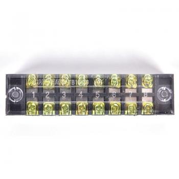 8-fach Dual Reihen Schraubenklemmenblock 600V 15A, 9cm x 2,2cm x 1,75cm