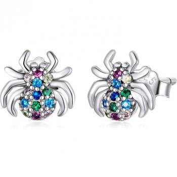 WOSTU 925 Sterling Silver Colorful Butterfly Earrings for Women