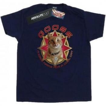 Mädchen T-Shirt Captain Marvel mit Goose Cool Cat