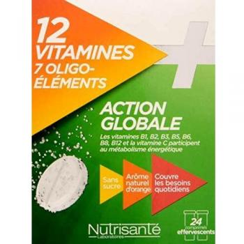 Nutrisanté Formule Renforcée 12 Vitamines et 7 Oligo-Éléments 24 Comprimés
